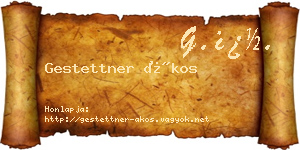 Gestettner Ákos névjegykártya